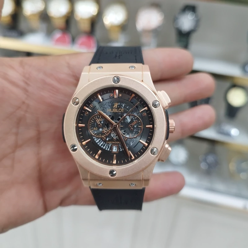 ساعت مردانه هابلوت تقویم دار طرح 3 موتور همراه با باتری اشانتیون و جعبه رایگان ..