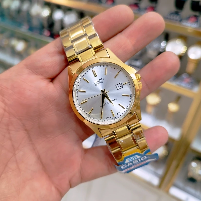 ساعت مردانه کاسیو تقویم دار استیل رنگ ثابت ضد آب با باتری اشانتیون